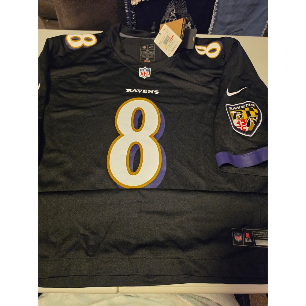 Nike Baltimore Ravens Lamar Jackson 8 NFL Jersey Black Mens XXL